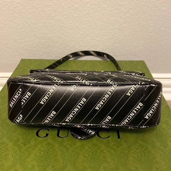 Gucci Hacker Project Limited Edition Balenciaga Print Leather Marmont GG Bag - Picture 13 of 15